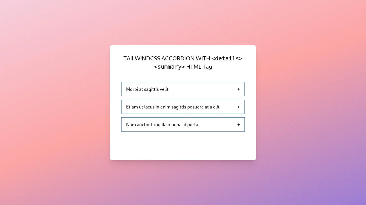 Smooth Accordion with Tailwind & CSS