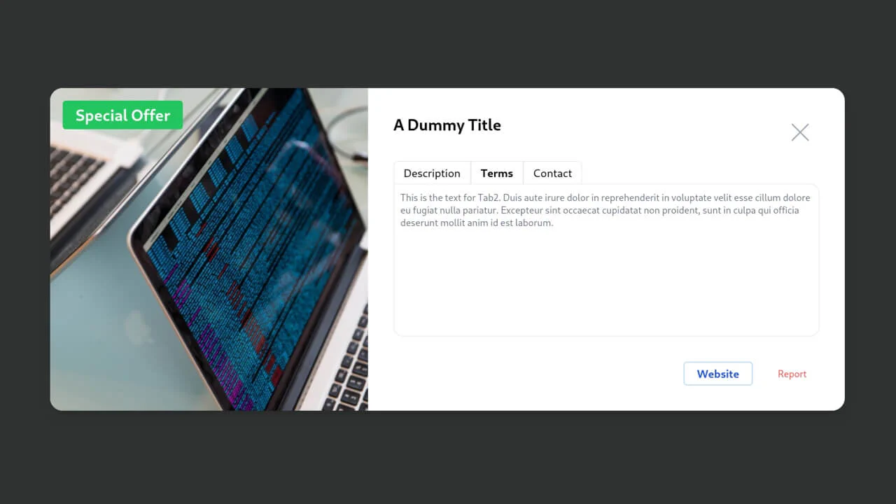 Dialog with Tabs