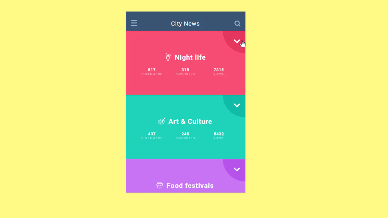 SVG UI Navigation Concept