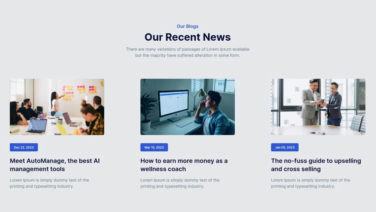 Tailwind CSS Blog Grids