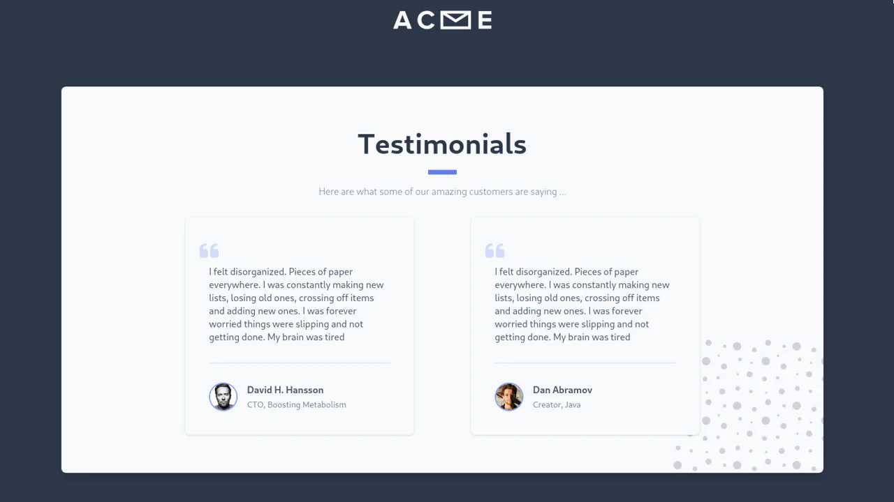 Tailwind CSS Responsive Testimonials Component