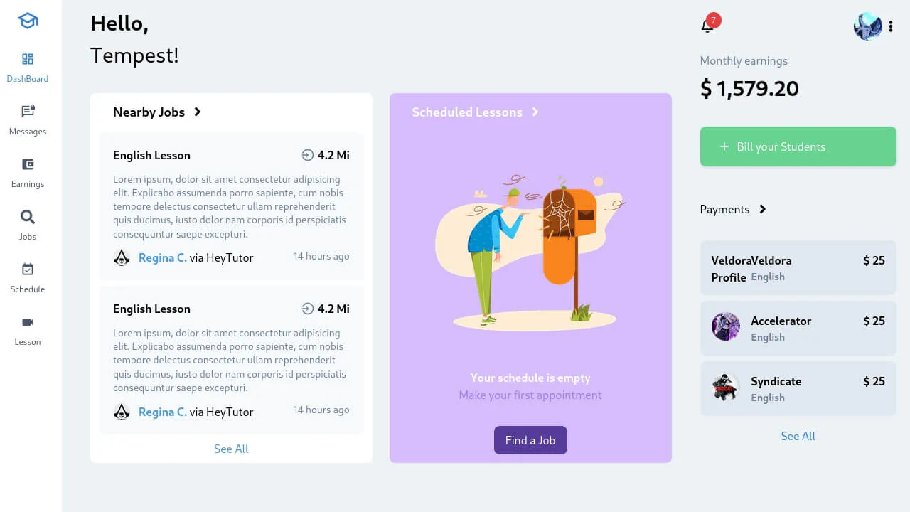 Tailwind Teacher Dashboard