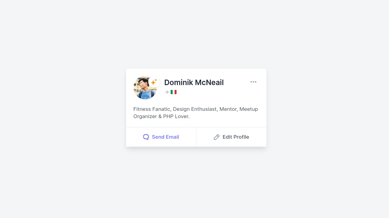 Team Member Card - Tailwind CSS + Alpine.js