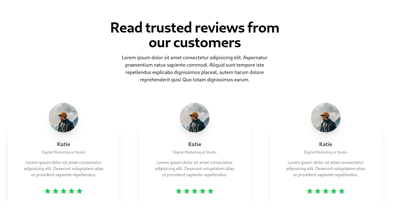 Testimonial Stacked with Centered Content and Grid