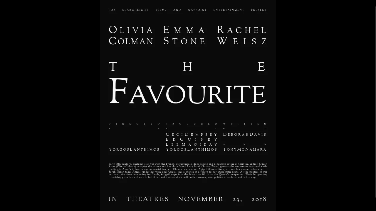 The Favourite - Movie Poster