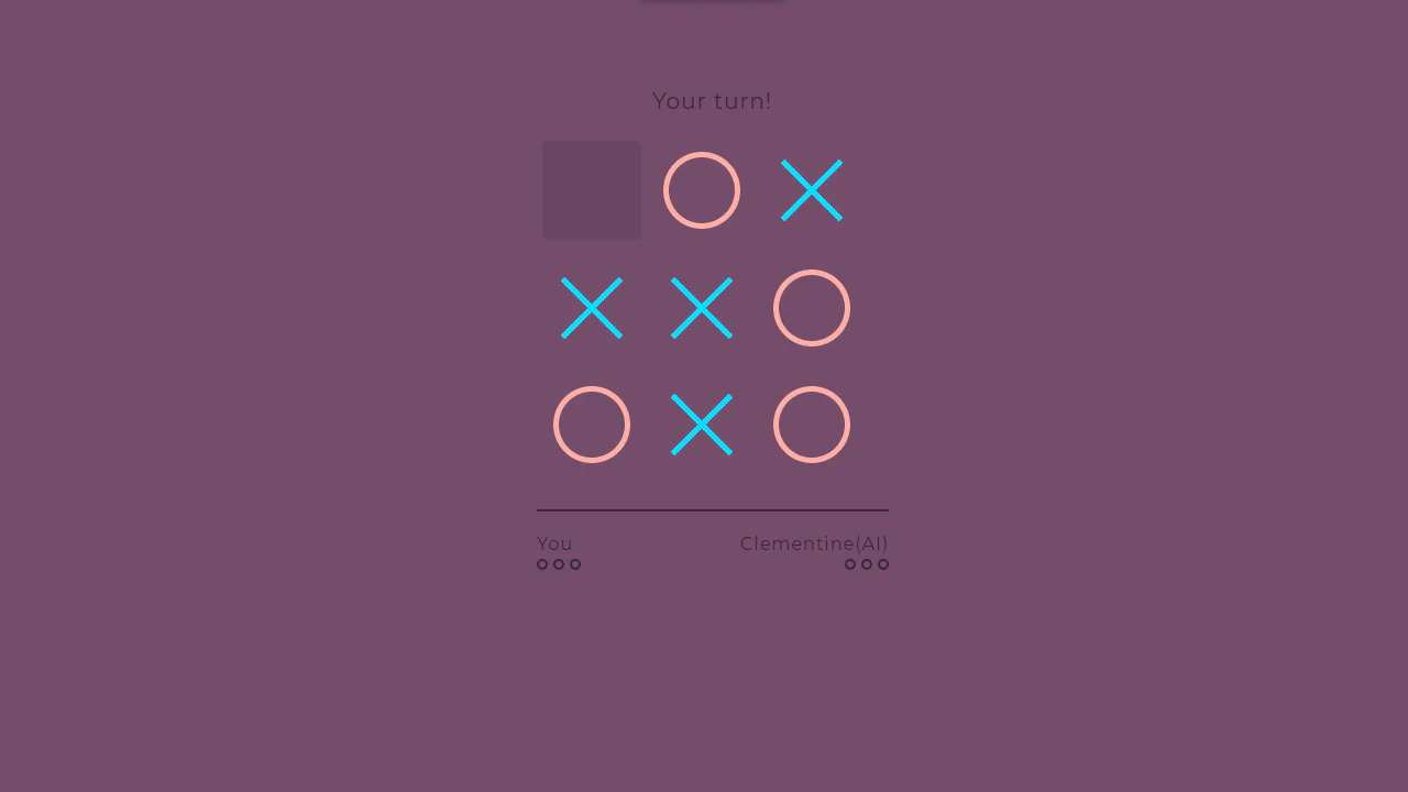 Tic tac Toe Minimax Algorithm AI