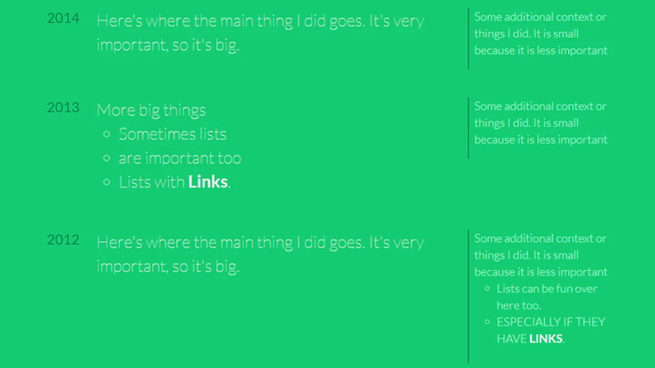 Timeline For A Portfolio