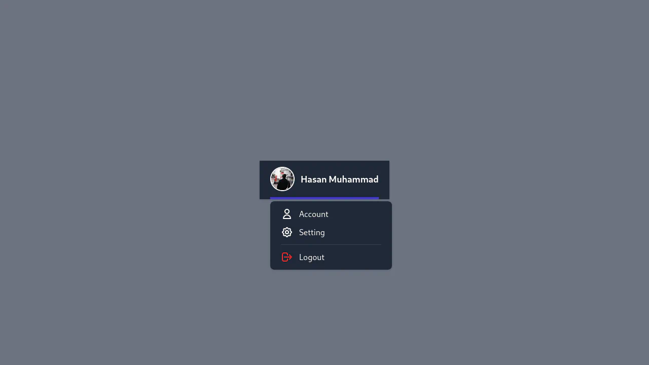 User Dropdown With Icon + Profile Picture
