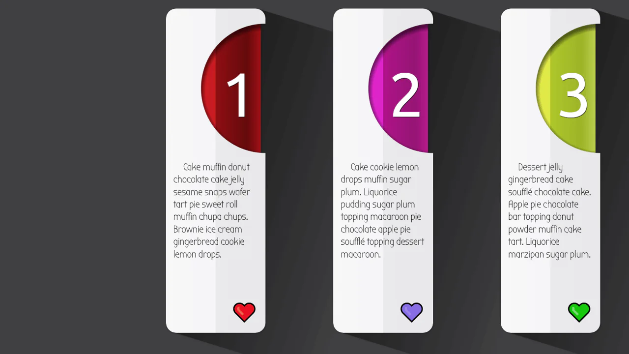 Vertical Items Infographic with CSS vars, Clipping and Masking