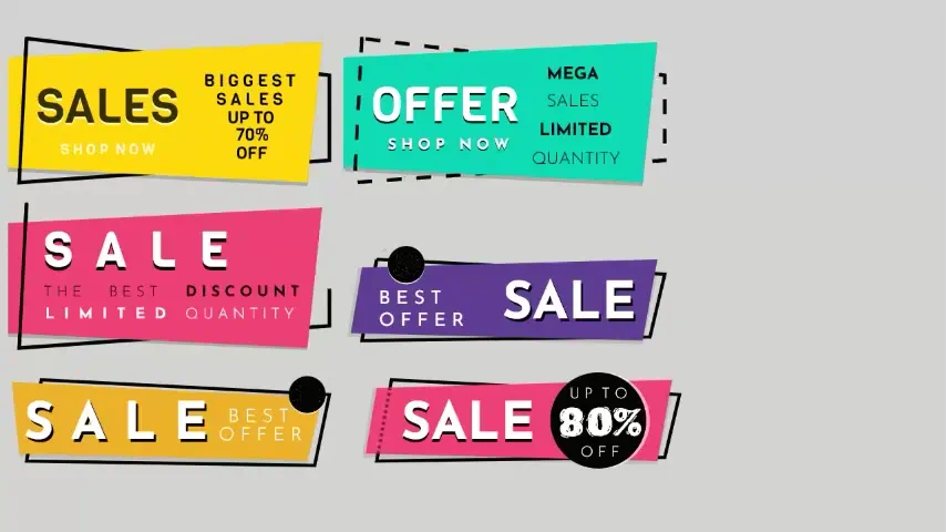 SVG Geometric Sale Banners