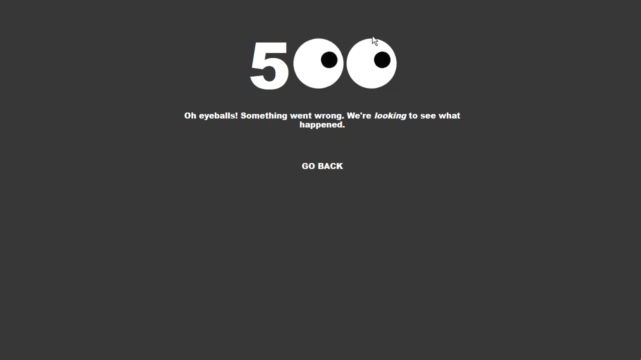 500 Error Page