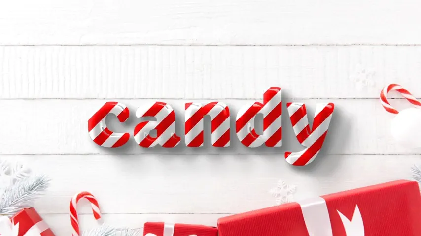Christmas Candy Cane Text Effect with FS Pimlico