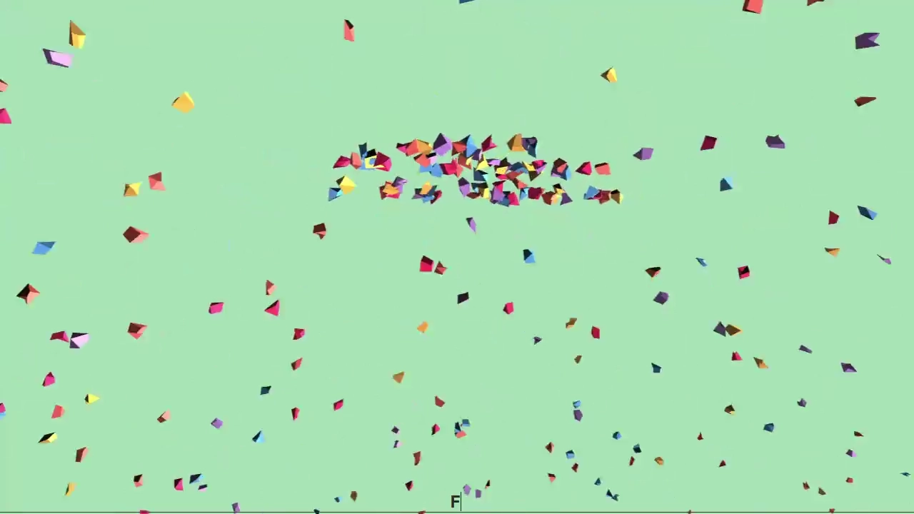 Dynamic 3D Confetti Text